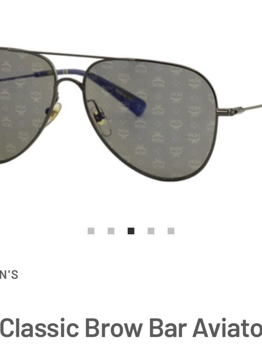 MCM Aviator Sunglasses in Gunmetal with Gray Monogram Lenses